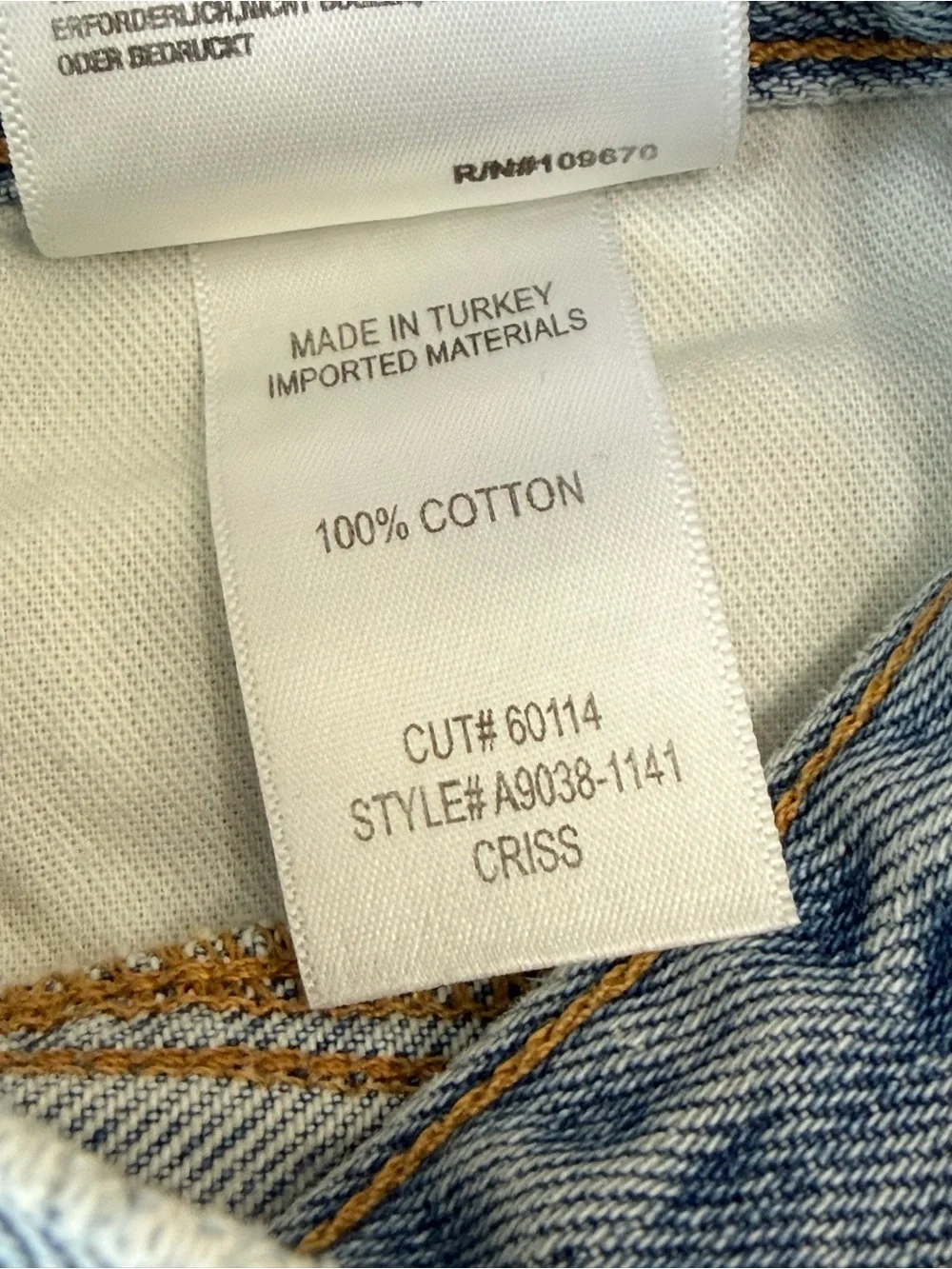 AGOLDE CRISS CROSS FRAYED HEM BLUE JEAN SHORTS - Picture 7 of 9